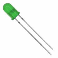 LED Ø3mm; green; frosted; 20mcd 30°