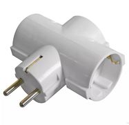 AC splitter Uni-Schuko plug, - x 3 Schuko socket