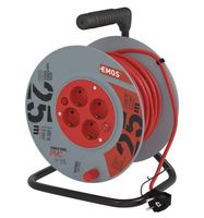 PVC Extension Cord Reel– 4 sockets, 25m, 1,5mm2 SCHUKO