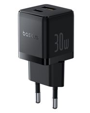 Wall Fast Charger Palm 30W USB + USB-C QC3.0 PD3.0, Black