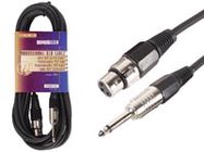 PROFESSIONAL XLR CABLE, XLR FEMALE TO 6.35mm JACK MONO MALE (6m)