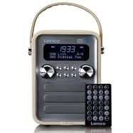 Portable DAB+ FM Radio with Bluetooth® and AUX-input, rechargeable battery Taupe