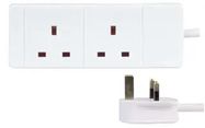 EXTENSION LEAD, 2WAY, 2M