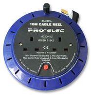 UK MAINS EXTENSION REEL, TWIN SOCKET,10M