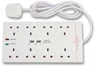 EXTENSION LEAD 8 WAY SURGE PROTECTED