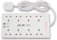 EXTENSION LEAD 8 WAY SURGE PROTECTED