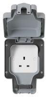 SOCKET, IP66, GREY, 13A, 1 GANG