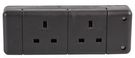 EXTENSION SOCKET 2 GANG BLACK