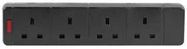 EXTENSION SOCKET 4 GANG BLACK