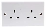 UNSWITCHED SOCKET, 2-GANG, 13A, 250V