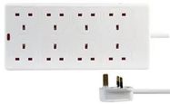 POWER STRIP, 8 OUTLET, 13A, 250V, 500MM