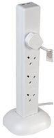 EXTENSION TOWER 8 GANG WITH 2 USB WHT 1M
