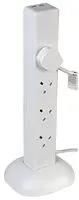 EXTENSION TOWER 8 GANG WHITE USB 2M