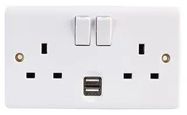 CASA 2G SW SOCKET + 2.1A USB PORT