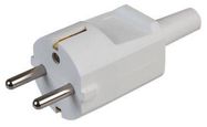 EUROPEAN SCHUKO PLUG, TOP ENTRY, WHI