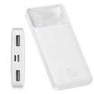 LiPo Powerbank 10000mAh 15W 3A 2xUSB, USB-C, white DIGITAL BASEUS