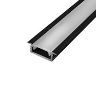 Alumiiniumist süvistatav profiil LED ribale, PROF-151, 2m, must (ilma kateta)
