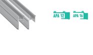 Aluminum profile for LED strips to mount of plasterboard, recessed, APA16 1m LUMINES