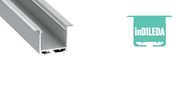 Aluminum profile for LED strips recessed, wide, deep, inDILEDA, 2.02m LUMINES