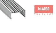 Aluminum profile for LED strips recessed, extra wide, inLARGO, 1m LUMINES