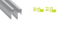 Aluminum profile for LED strips to mount of plasterboard, recessed, IPA12 1m LUMINES