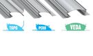 Aluminum profile for LED strips recessed, VEDA, 1m LUMINES