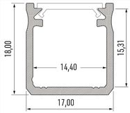 LED profiil, tüüp Y, hõbe, anodeeritud, 17x18mm, 2.02m , 10-0094-20, LUMINES(saatmine ainult kulleriga)