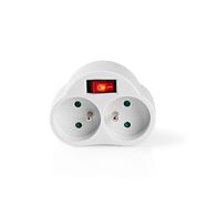 Power Socket Splitter | French / Type E (CEE 7/6) | 250 V AC 50/60 Hz | Type E (CEE 7/6) | 250 V AC 50/60 Hz | 16.0 A | 3500 W | On/Off switch | White