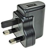USB CHARGER UK 5VDC 1A BLACK