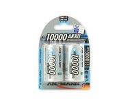 Аккумуляторы R20 (D) 1.2V 10000mAh Ni-Mh ANSMANN 2шт блистер