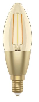 LED filament bulb E14, 230V, 4.9W, 470lm, 2700K - 6500K, CCT, candle shape C37, smart Wi-Fi, Bluetooth, app controllable, TUYA / Smart Life, WOOX