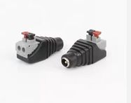 Power plug DC 2.1x5.5 mm, cable mount, push contacts, izolated