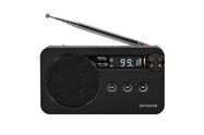 Pocket Radio FM Rechargeable with USB/microSD/3.5mm Port, Black