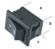 Rocker switch; ON-OFF, fixed, 2pins. 1A/250VAC 9x13mm, SPST, black