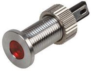 LED INDICATOR, 8MM FLAT RED 12V BR/STEEL