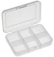 STORAGE BOX, 6 COMPARTMENT, CLEAR
