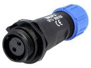 Socket, female, for cable SP13 2p. external thread WEIPU