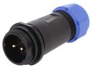 Socket, male, for cable SP21 2p. external thread WEIPU