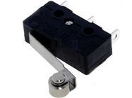 Snap switch; ON-(ON) nonfixed; 3pins. 3A/250VAC SPDT19.8x6.4x10.2mm; 6.3 mm connectors; with 14.5mm lever and roller HIGHLY