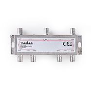 Satellite Splitter | 5 - 2400 MHz | 17.0 dB | Number of inputs: 1 | Number of outputs: 6 | Impedance: 75 Ohm | Zinc | Silver
