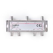 Satellite Splitter | 5 - 2400 MHz | 17.0 dB | Number of inputs: 1 | Number of outputs: 6 | Impedance external speaker: 75 Ohm | Zinc | Silver