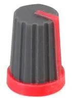 KNOB, SOFT TOUCH, SPLINED SHAFT, RED
