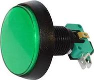 52.8MM LARGE GAME BUTTON, GRN ROUND 12V