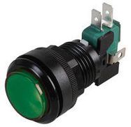 SWITCH, ILLUM, MOM, 12V, 23.8MM, GREEN