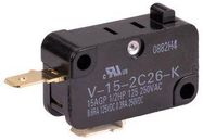 MICROSWITCH, SPST-NC, 15A, 250VAC, 3.92N