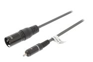 Mono kaabel XLR 3-pin isane - RCA isane 1,5 m tumehall