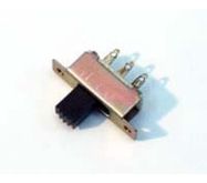 Slide switch; 2pos. 6 pins, ON-ON 0.5A/250VAC; DPDT; 16x7.5x7.5mm.