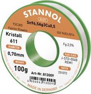 Jootetina Sn96.5Ag3Cu0.5 0.7mm 100g  Stannol räbustiga