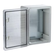 Plastic box Plastim PP3015 (400x300x220, with transparent door, gray, IP65, IK08)
