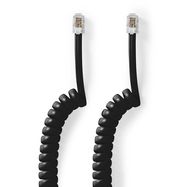 Telecom Cable | RJ10 Male | RJ10 Male | 2.00 m | Cable design: Coiled | Cable type: RJ10 | Black | Box